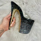 READY TO WEAR -  DIP DYE POLEBOUTINS - 8" SZ 8 - Nightshade Designs x Pleaser Custom Glitter Heels