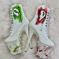 ONE OF A KIND: TOXIC LOVE BOOTS - 8" sz 9 - Nightshade Designs x Pleaser Custom Glitter Heels