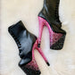 CUSTOMIZABLE V OMBRE GLITTER BOOTS - Nightshade Designs x Pleaser Custom Glitter Heels