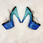 READY TO WEAR - V OMBRE - 7" sz 9 - Nightshade Designs x Pleaser Custom Glitter Heels