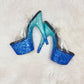 READY TO WEAR - V OMBRE - 7" sz 9 - Nightshade Designs x Pleaser Custom Glitter Heels