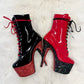 READY TO WEAR - HARLEY QUINN BOOTS - 7" sz 10 -  Nightshade Designs x Pleaser Custom Glitter Heels