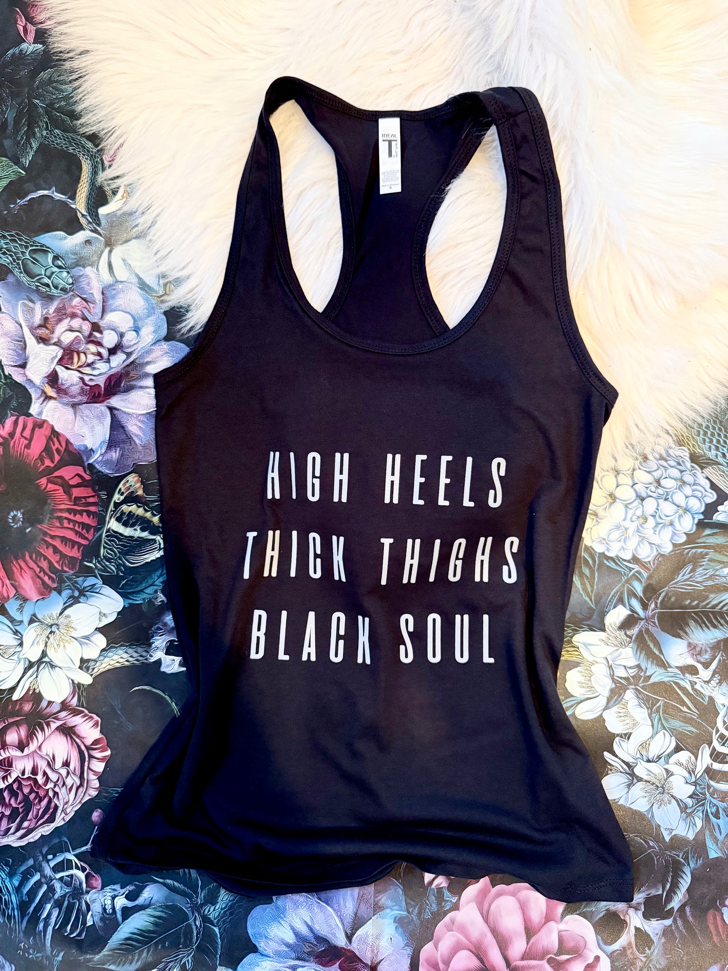 BLACK SOUL TANK - STUDIO NIGHTSHADE x NIGHTSHADE DESIGNS SHIRT - POLE DANCE APPAREL