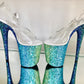 READY TO WEAR- OCEAN SPECTRUM - 8" SZ 7 - Nightshade Designs x Pleaser Custom Glitter Heels
