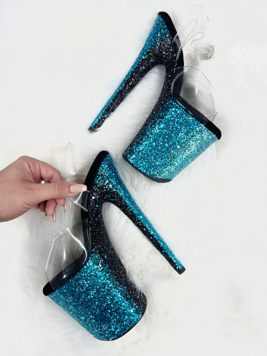 DUAL OMBRE: DEAD SEA - Nightshade Designs x Pleaser Custom Glitter Heels