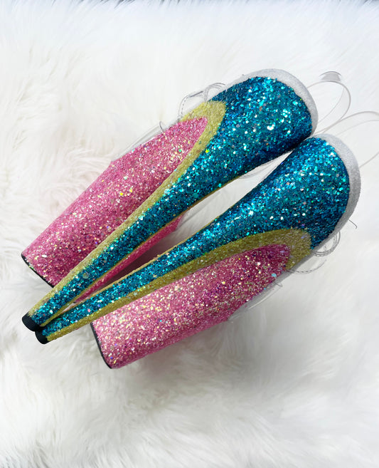 CUSTOMIZABLE RACING STRIPES - Nightshade Designs x Pleaser Custom Glitter Heels