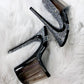 CUSTOMIZABLE POLEBOUTINS™: SMOKED GLASS SLIPPERS - Nightshade Designs x Pleaser Custom Glitter Heels